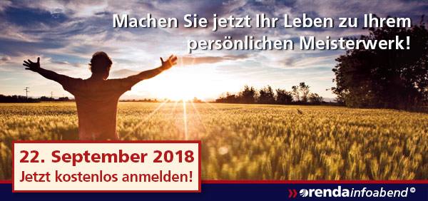 Machen Sie Ihr Leben zu Ihrem persönlichen Meisterwerk. Kostenloser Infoabend am 22. September 2018. Jetzt kostenlos anmelden