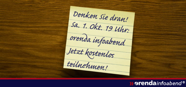 Jetzt noch anmelden zum kostenlosen Infoabend