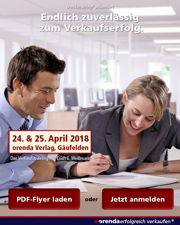 Verkaufstraining 2018 Seminar Vertrieb Verkauf erfolgreich verkaufen 