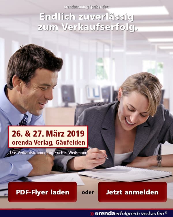 Verkaufstraining 2019 Seminar Vertrieb Verkauf erfolgreich verkaufen 